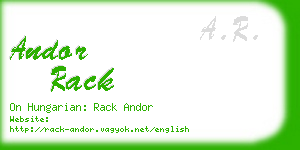 andor rack business card